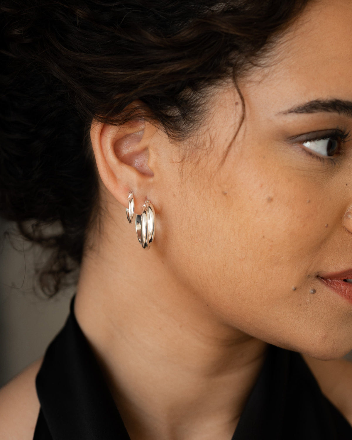 Sterling Silver Small Crossover Hoops