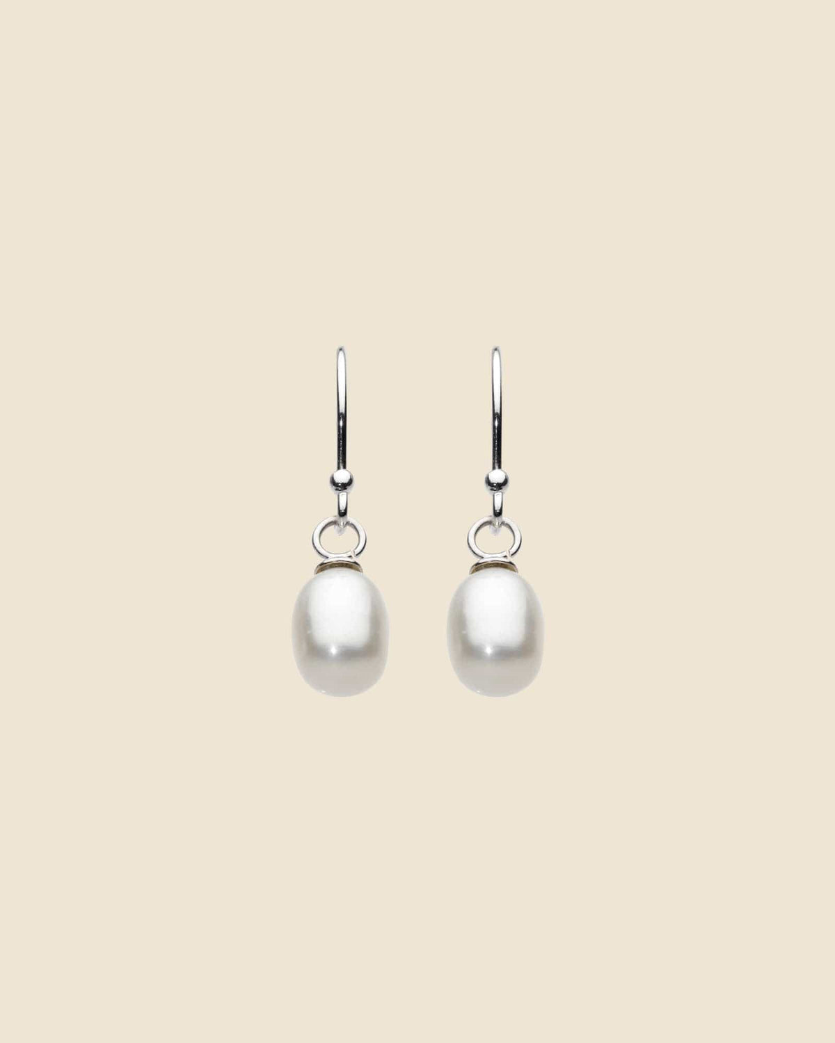 Sterling Silver and Freshwater Pearl Oval Drops