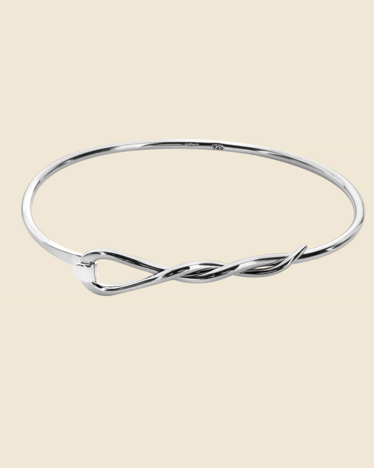 Sterling Silver Hook Loop Twist Bangle