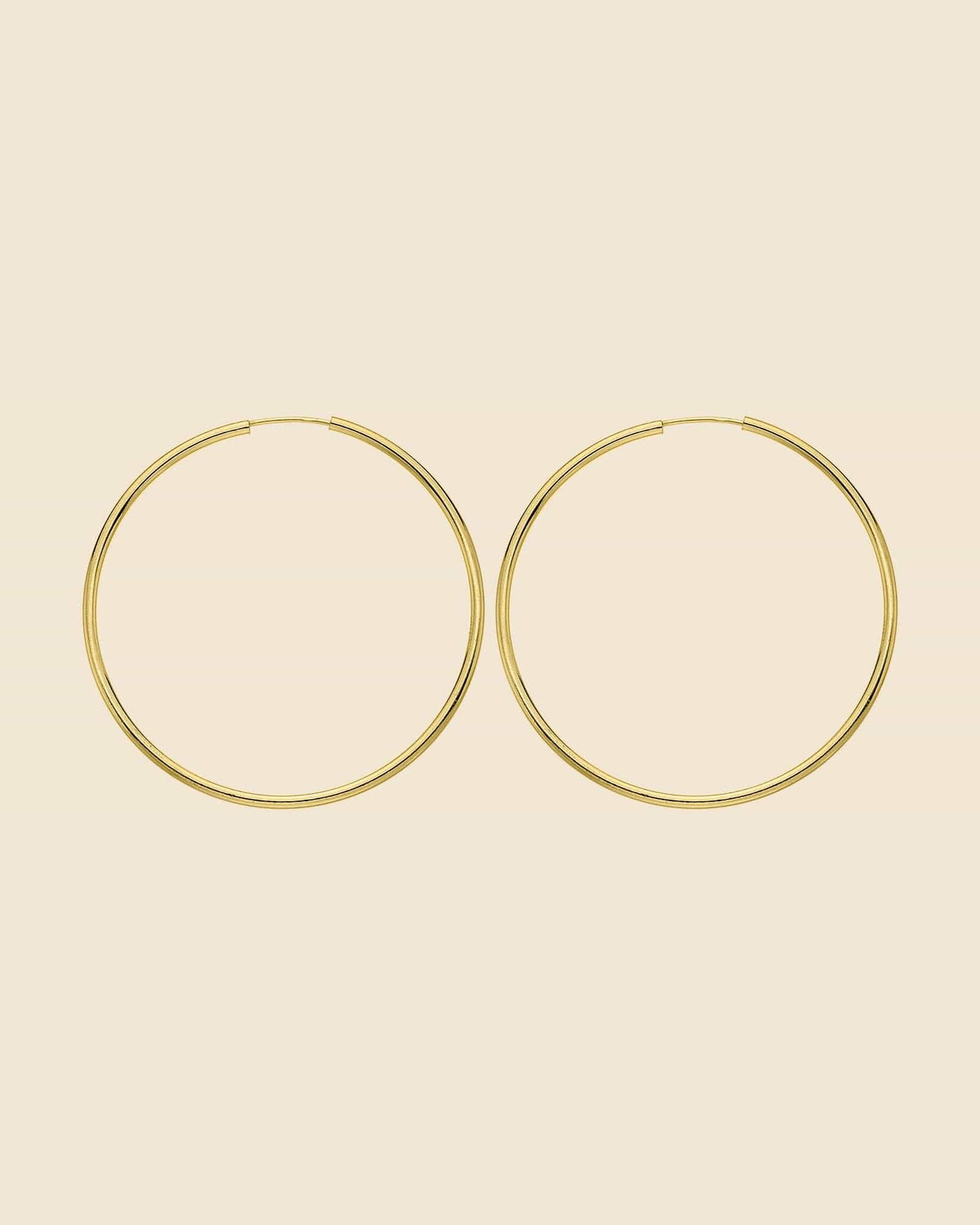 Gold Plated 50mm Fine Sleeper Hoops