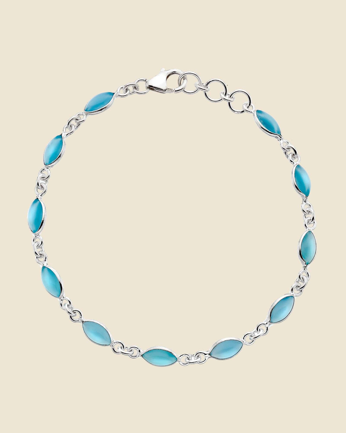 Sterling Silver and Gemstone Marquise Bracelet