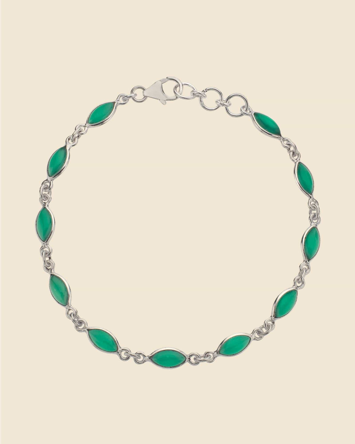 Sterling Silver and Gemstone Marquise Bracelet