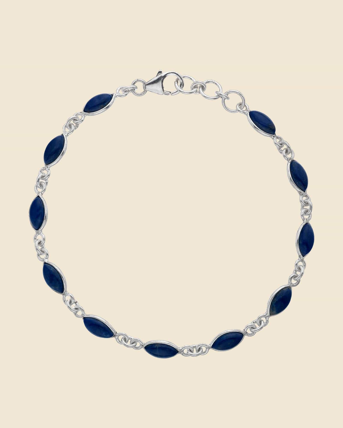 Sterling Silver and Gemstone Marquise Bracelet