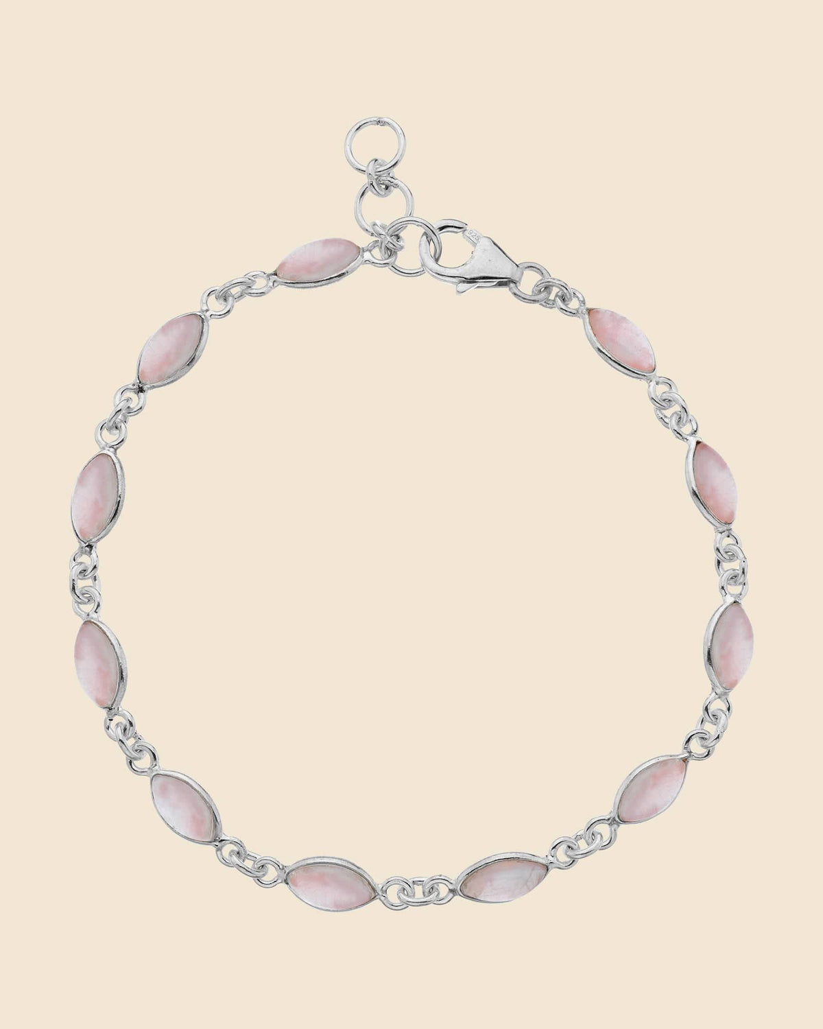 Sterling Silver and Gemstone Marquise Bracelet