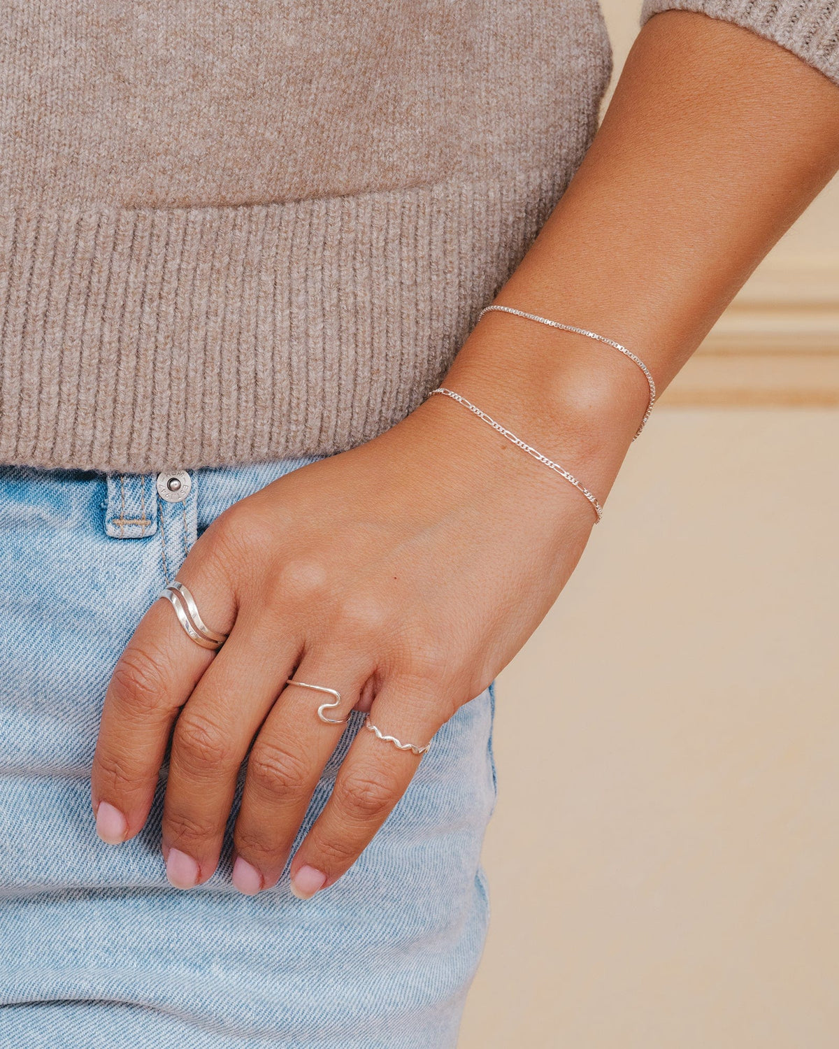 Sterling Silver Double Wave Ring