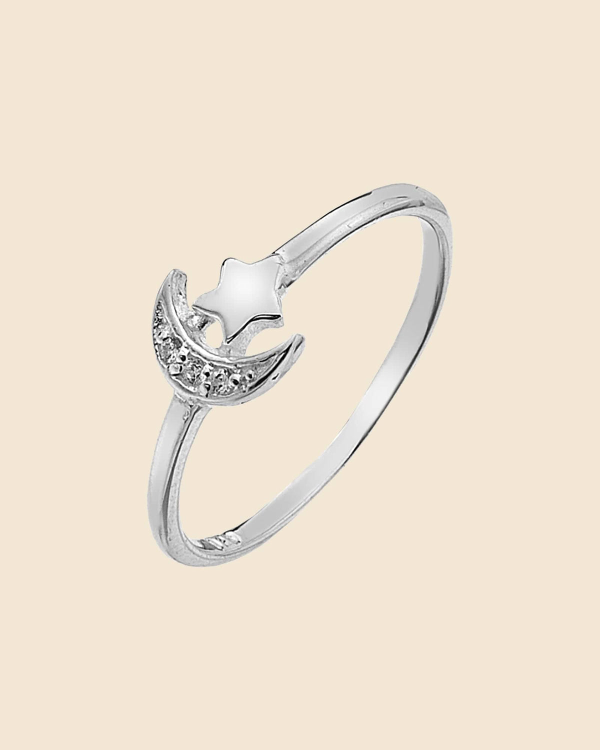 Sterling Silver Moon and Star Ring