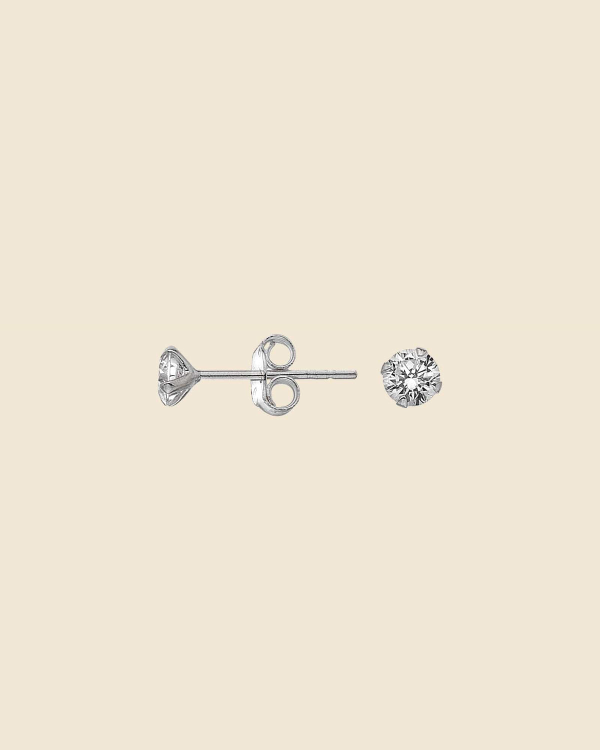 Sterling Silver Claw Set Cubic Zirconia Studs