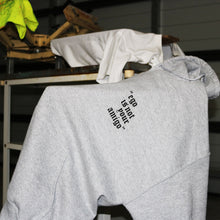 Load image into Gallery viewer, sports grey hoodie quote screen printing carousel with water based ink print

